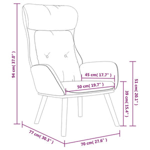 vidaXL Recliner Cream Fabric and PVC
