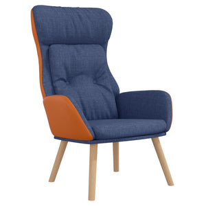 vidaXL Recliner Blue Fabric and PVC