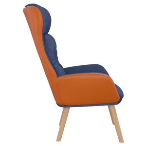 vidaXL Recliner Blue Fabric and PVC