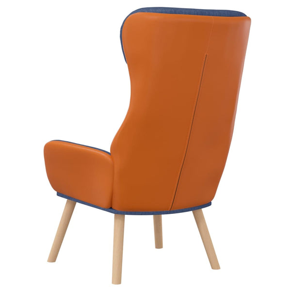 vidaXL Recliner Blue Fabric and PVC