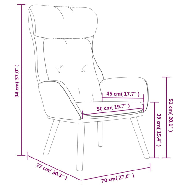 vidaXL Recliner Blue Fabric and PVC