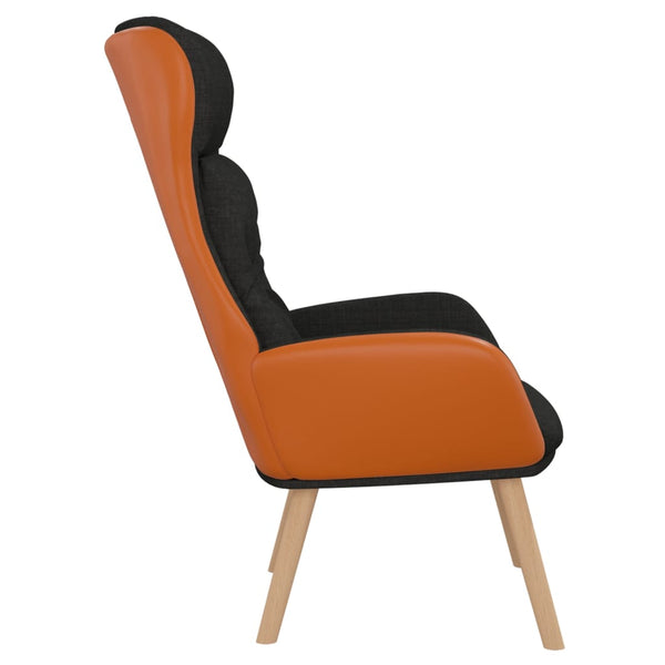 vidaXL Recliner Black Fabric and PVC