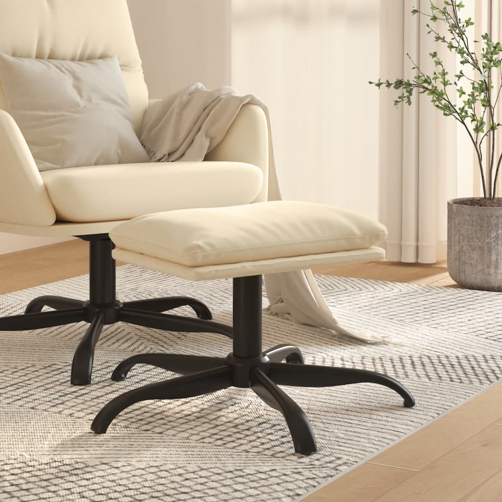vidaXL Footstool Cream 60x60x36 cm Fabric