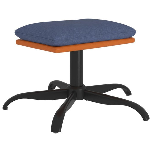 Blauer Stoff & Kunstleder Hocker 60x60 cm