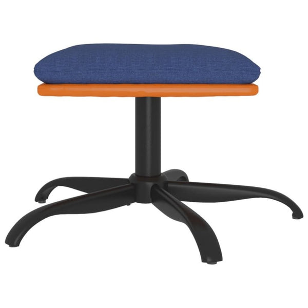 Blauer Stoff & Kunstleder Hocker 60x60 cm