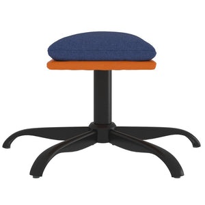 Blauer Stoff & Kunstleder Hocker 60x60 cm