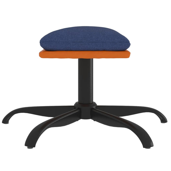 Blauer Stoff & Kunstleder Hocker 60x60 cm