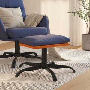 Blauer Stoff & Kunstleder Hocker 60x60 cm