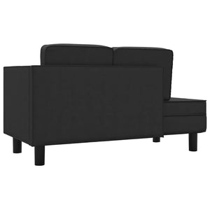 Schwarze Chaiselongue mit Kissen Kunstleder