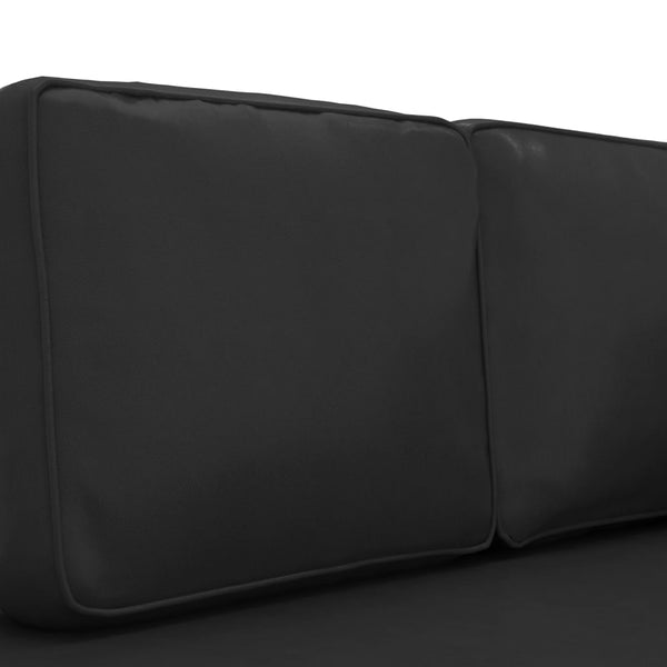 Schwarze Chaiselongue mit Kissen Kunstleder
