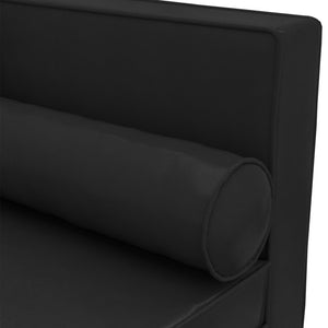 Schwarze Chaiselongue mit Kissen Kunstleder