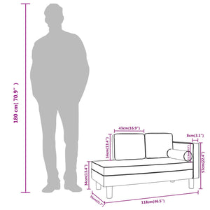 Schwarze Chaiselongue mit Kissen Kunstleder