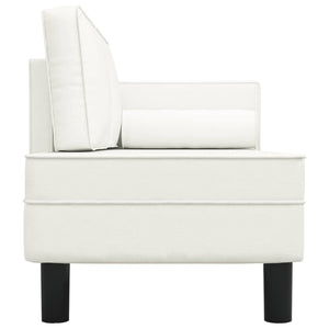 Creme Kunstleder Chaiselongue mit Kissen