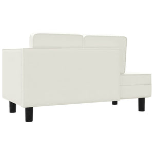 Creme Kunstleder Chaiselongue mit Kissen