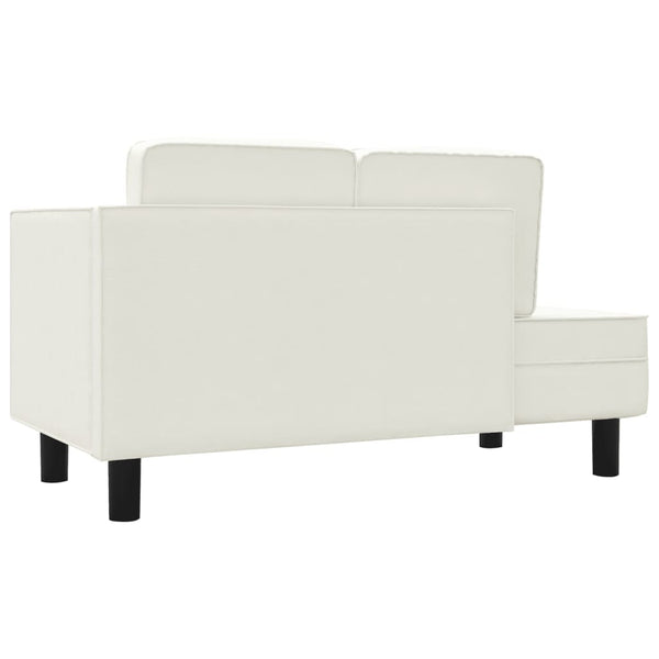 Creme Kunstleder Chaiselongue mit Kissen