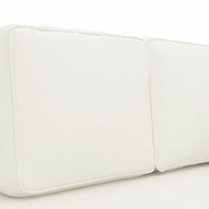 Creme Kunstleder Chaiselongue mit Kissen
