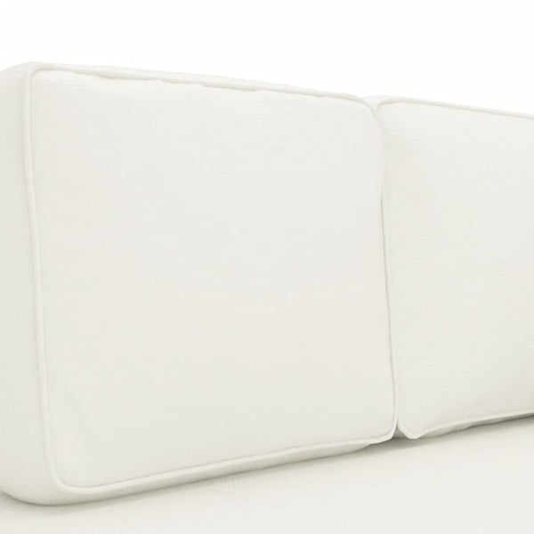 Creme Kunstleder Chaiselongue mit Kissen