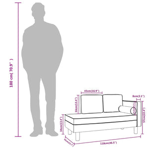 Creme Kunstleder Chaiselongue mit Kissen