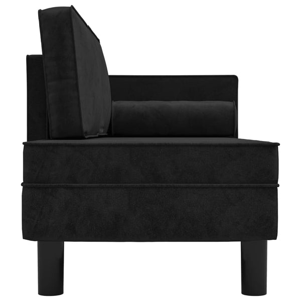 Schwarze Samt Chaiselongue mit Kissen