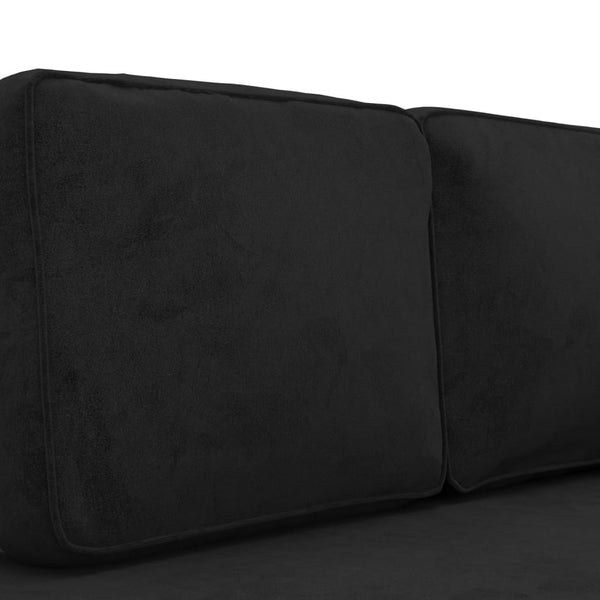 Schwarze Samt Chaiselongue mit Kissen