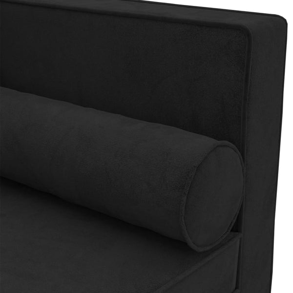Schwarze Samt Chaiselongue mit Kissen