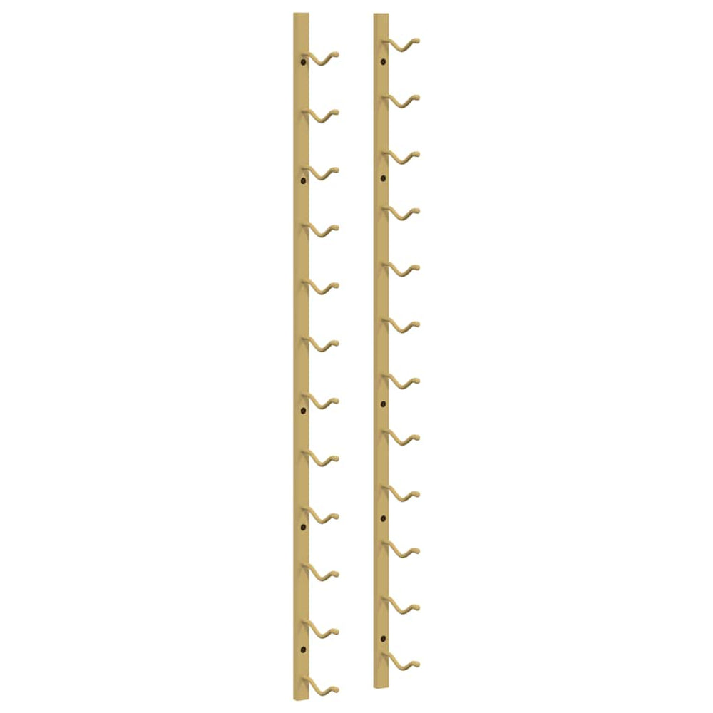 vidaXL Wall-Mounted Wine Rack for 12 Bottles Golden Iron
