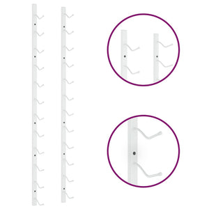 vidaXL Wall-Mounted Wine Rack for 12 Bottles 2 pcs White Iron