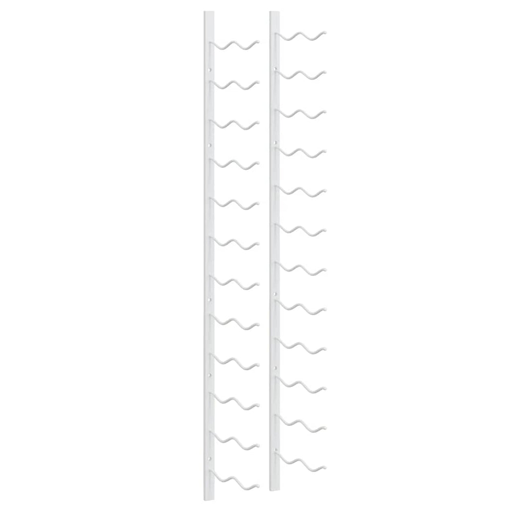 vidaXL Wall-Mounted Wine Rack for 24 Bottles White Iron