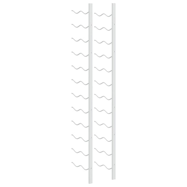 vidaXL Wall-Mounted Wine Rack for 24 Bottles White Iron