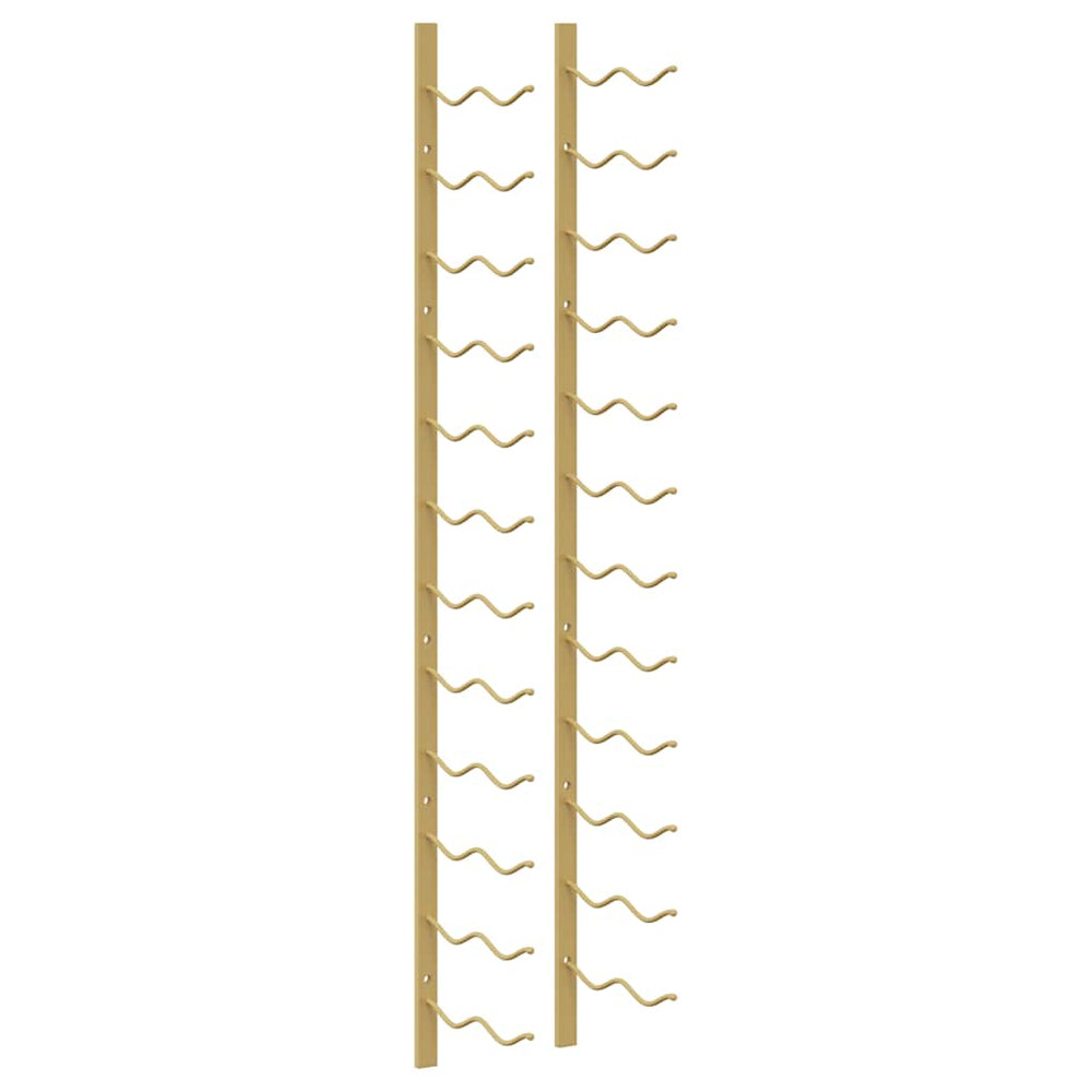 vidaXL Wall-Mounted Wine Rack for 24 Bottles Golden Iron