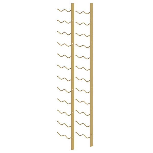 vidaXL Wall-Mounted Wine Rack for 24 Bottles Golden Iron