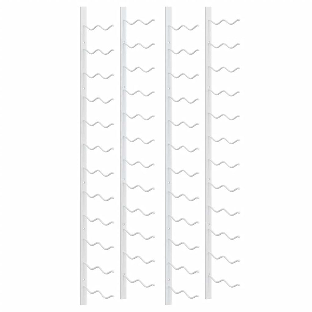 vidaXL Wall-Mounted Wine Rack for 24 Bottles 2 pcs. White Iron
