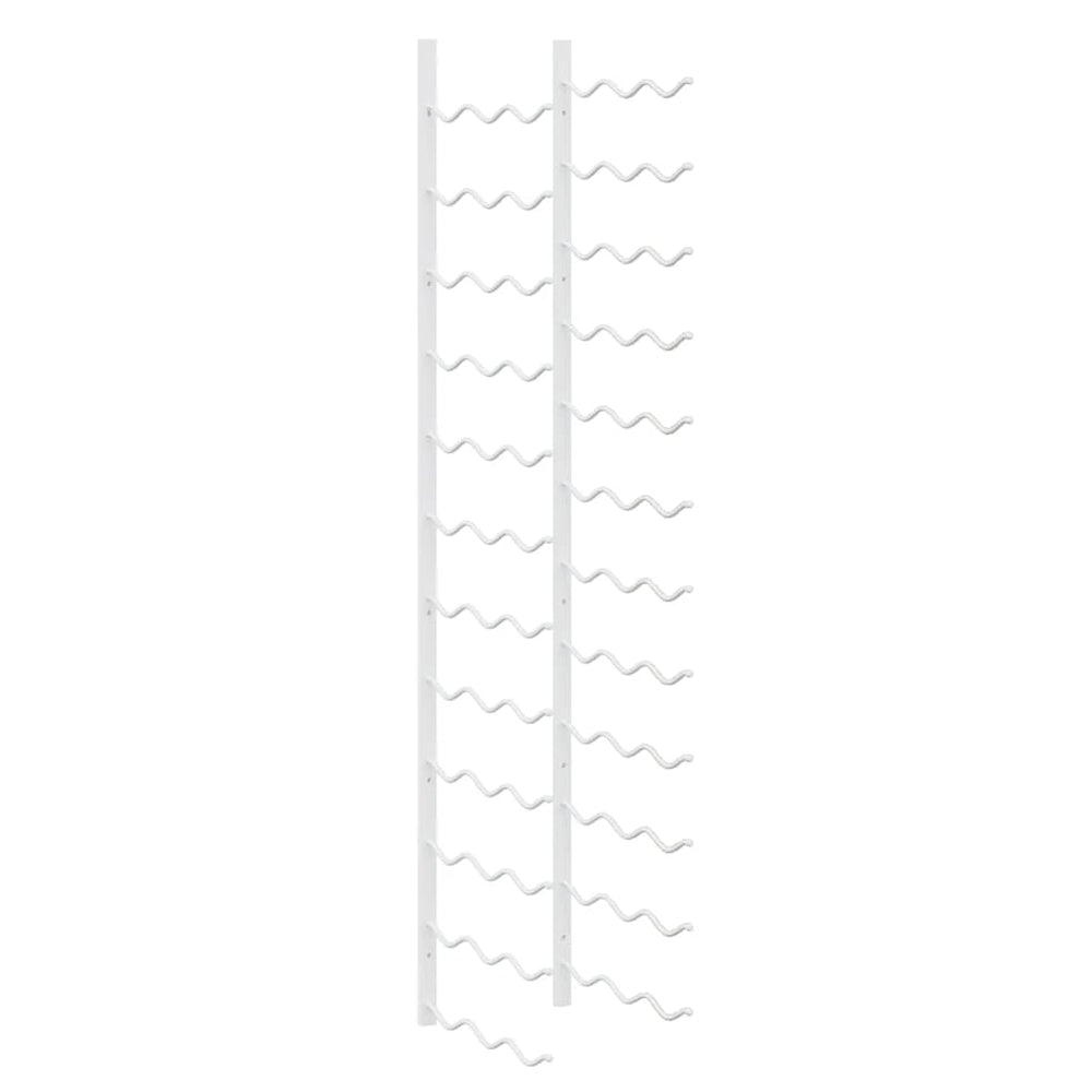 vidaXL Wall-Mounted Wine Rack for 36 Bottles White Iron
