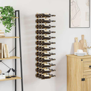 vidaXL Wall-Mounted Wine Rack for 36 Bottles Golden Iron