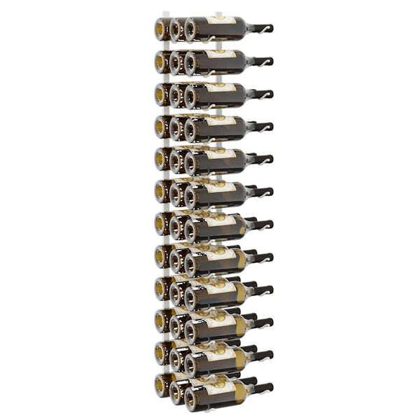 vidaXL Wall-Mounted Wine Rack for 36 Bottles 2 pcs. White Iron