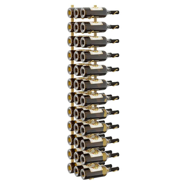 vidaXL Wall-Mounted Wine Rack for 36 Bottles 2 pcs. Golden Iron