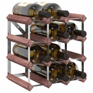 vidaXL Wine Rack for 12 Bottles Brown Solid Pine Wood