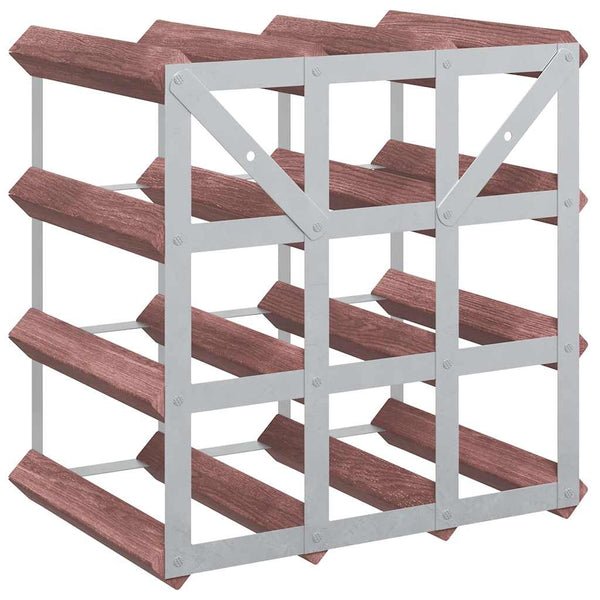 vidaXL Wine Rack for 12 Bottles Brown Solid Pine Wood