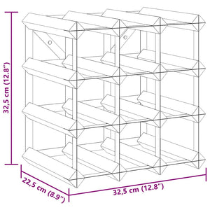 vidaXL Wine Rack for 12 Bottles Brown Solid Pine Wood