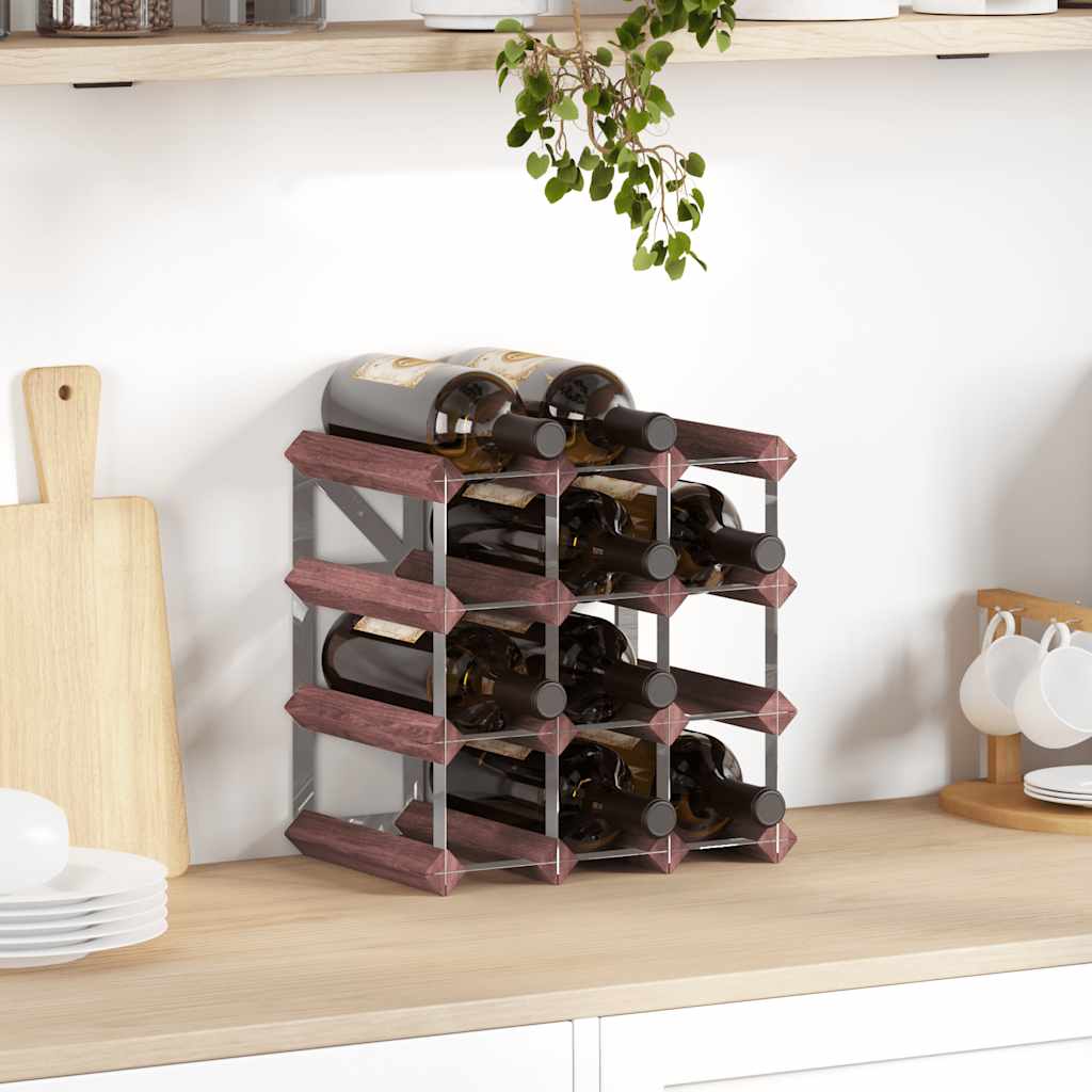 vidaXL Wine Rack for 12 Bottles Brown Solid Pine Wood