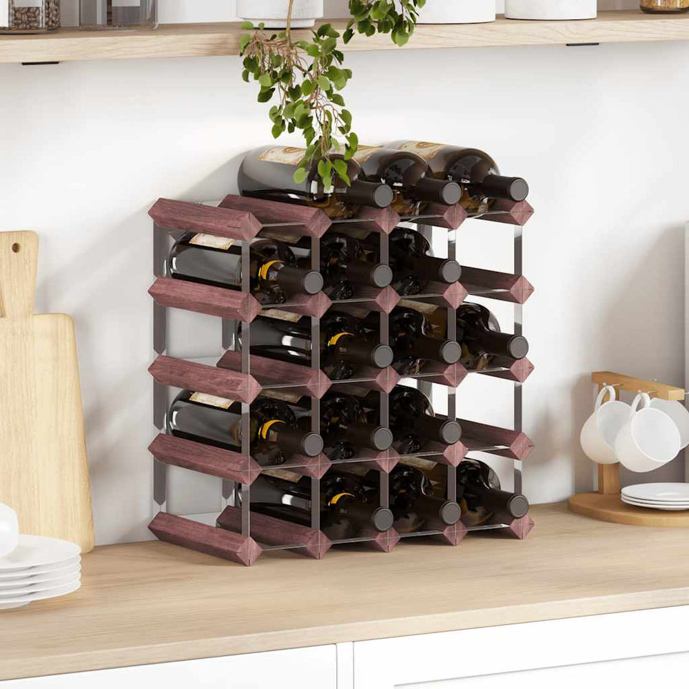 vidaXL Wine Rack for 20 Bottles Brown Solid Pine Wood