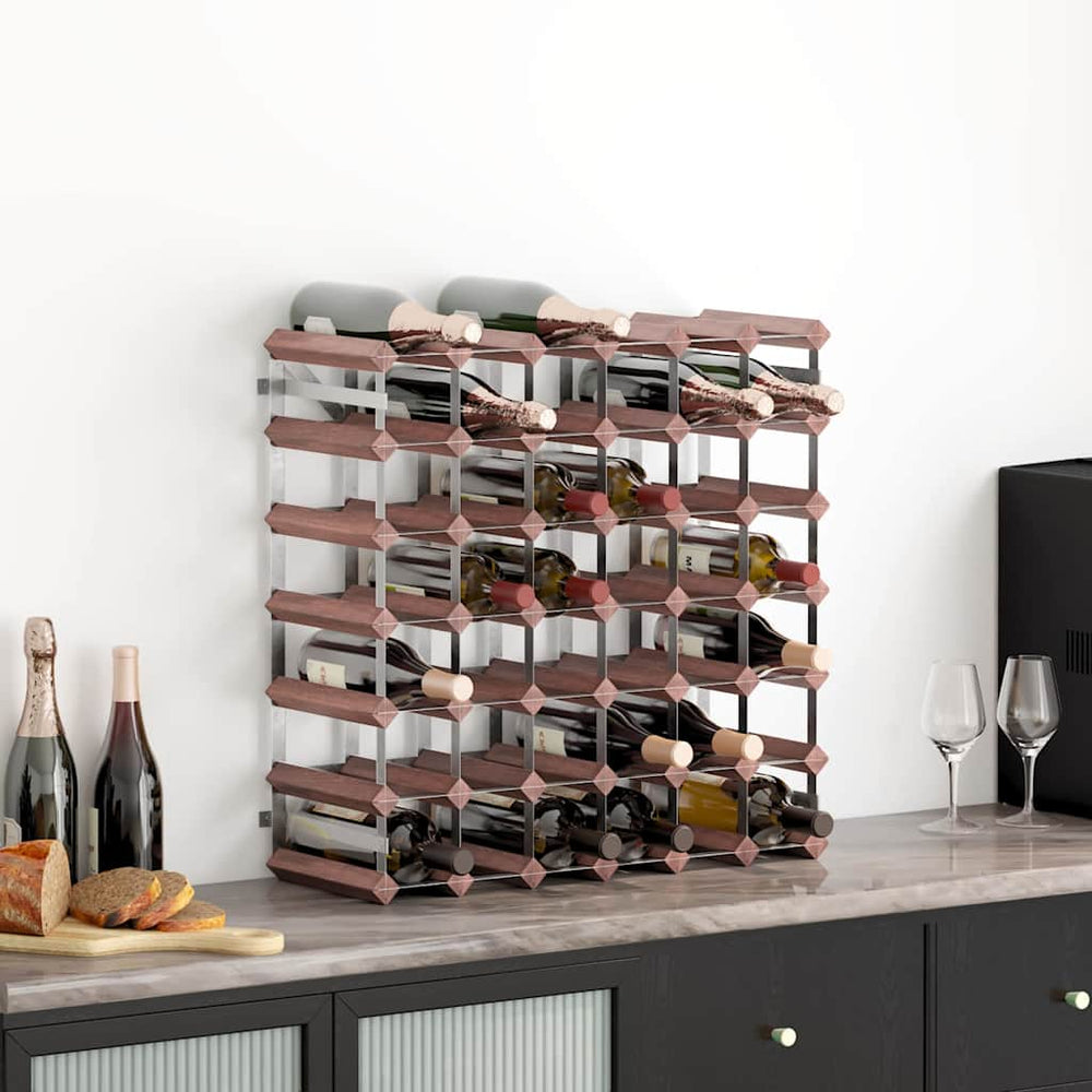 vidaXL Wine Rack for 42 Bottles Brown Solid Pine Wood
