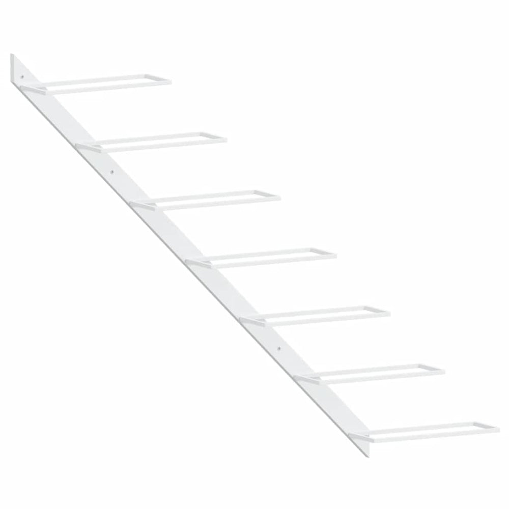 vidaXL Wall-Mounted Wine Rack for 7 Bottles White Metal