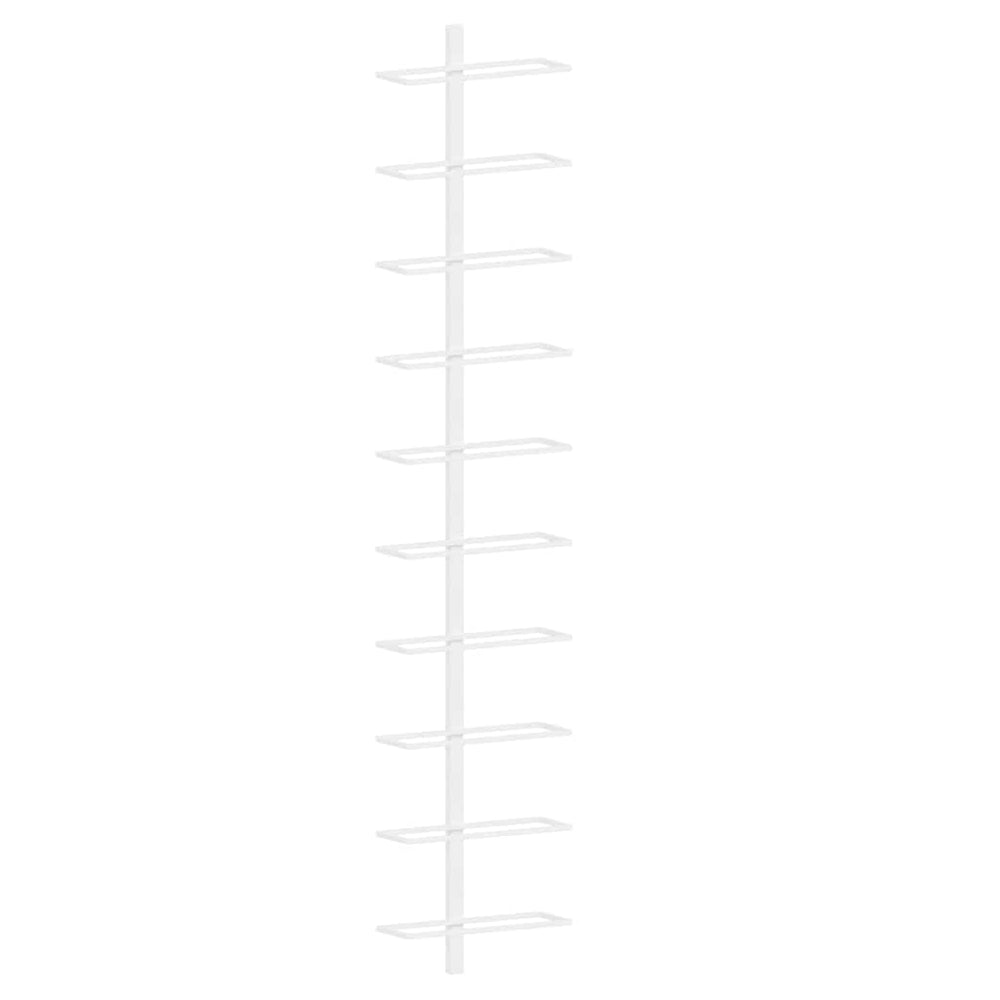 vidaXL Wall-Mounted Wine Rack for 10 Bottles White Metal