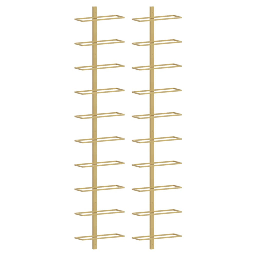 Goldene Wand-Weinregale für 10 Flaschen (2er-Set)