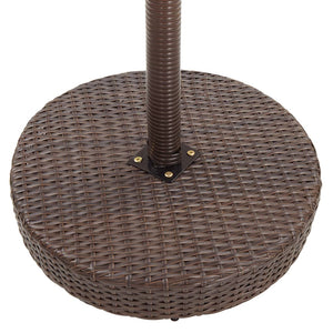 vidaXL 3-Piece Poly Rattan Garden Bar Set with Cushions Brown
