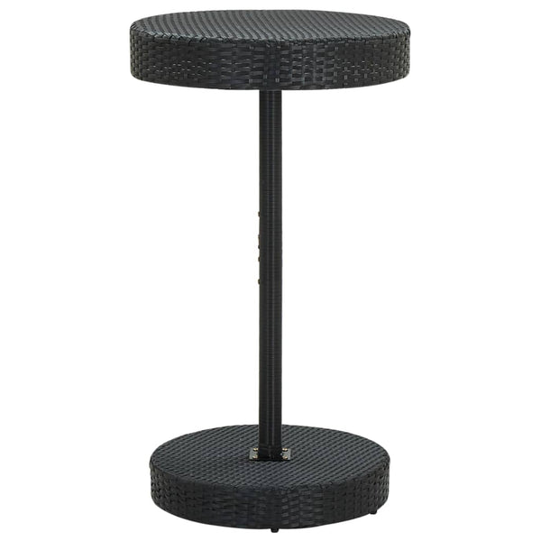 vidaXL 3-Piece Garden Bar Set with Cushions Poly Rattan Black