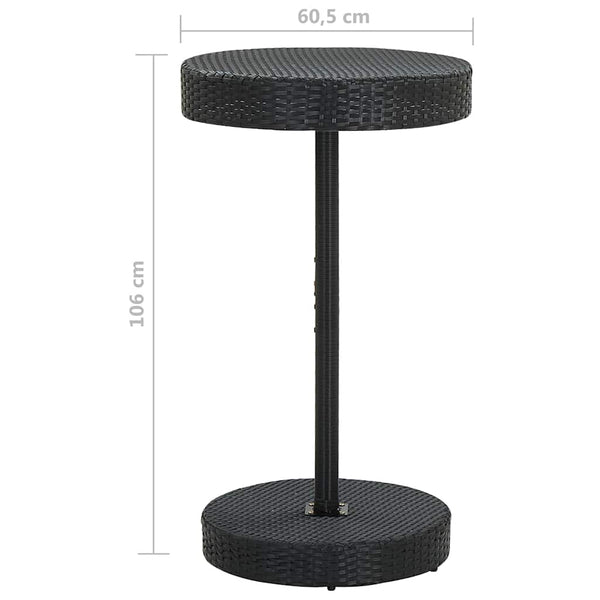 vidaXL 3-Piece Garden Bar Set with Cushions Poly Rattan Black