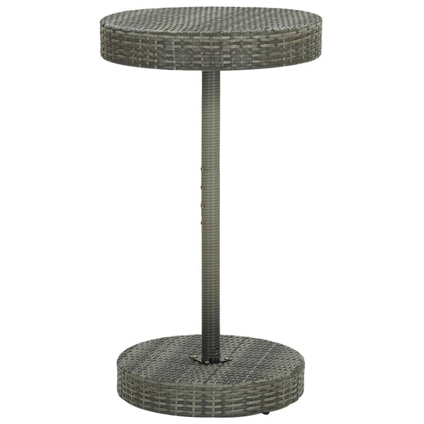 vidaXL 3-Piece Poly Rattan Garden Bar Set with Cushions Grey