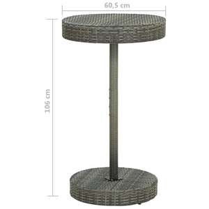 vidaXL 3-Piece Poly Rattan Garden Bar Set with Cushions Grey